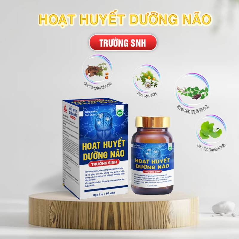 Hoạt Huyết Dưỡng Não Trường Sinh - Hỗ trợ hoạt huyết, tăng cường tuần hoàn máu não - 30 Viên