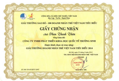 Ông Phan Thanh Thiên - vinh dự nhận giải thưởng 