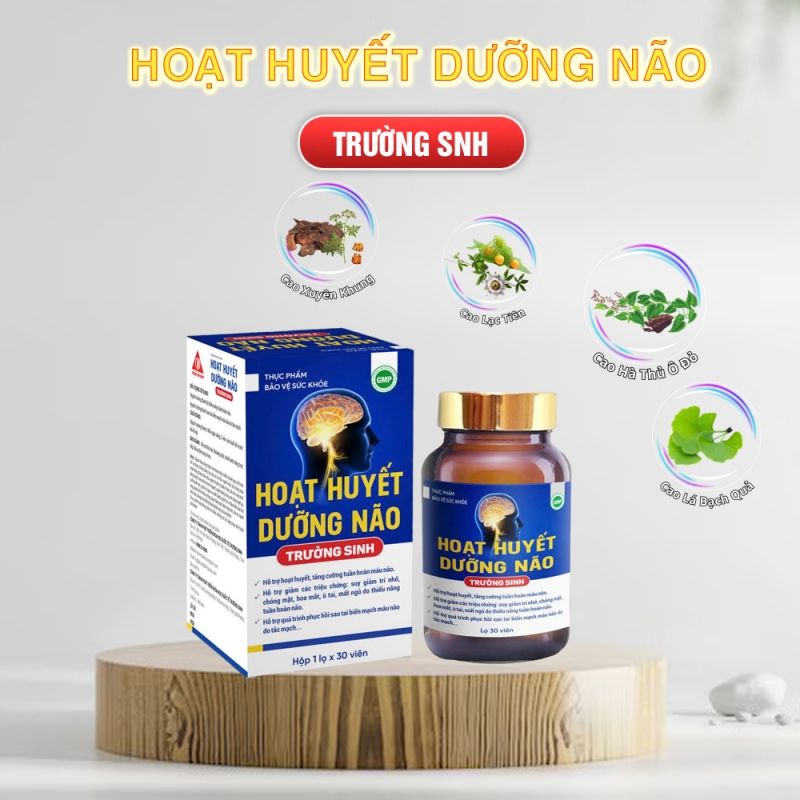 Hoạt Huyết Dưỡng Não Trường Sinh - Hỗ trợ hoạt huyết, tăng cường tuần hoàn máu não - 30 Viên